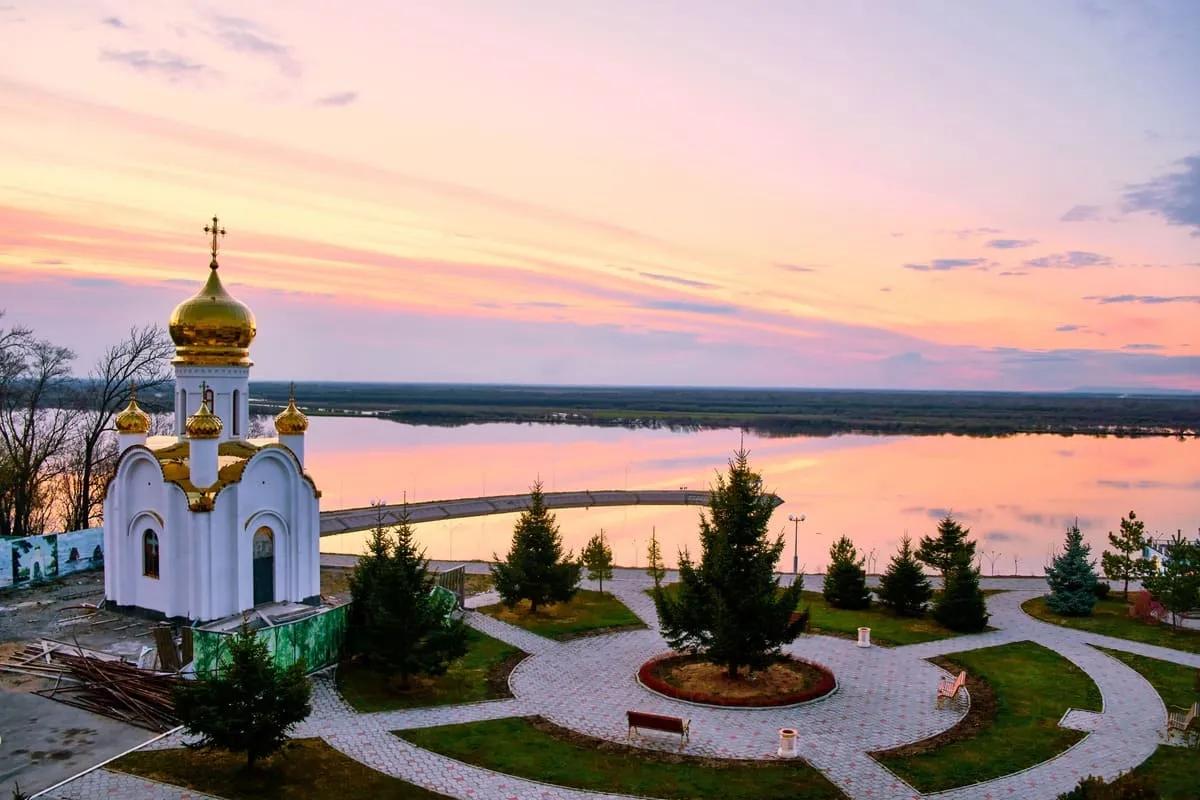 Православный храм у реки Уссури
